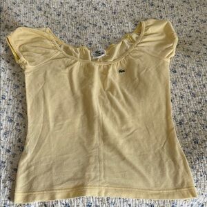 Lacoste Women's Soft Yellow Short Sleeve Tee